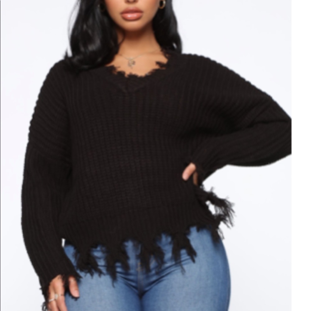 Plus size black sweater